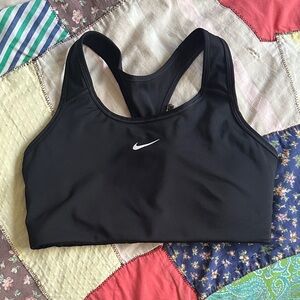 Nike Women's Black Sports Bra with White Logo
